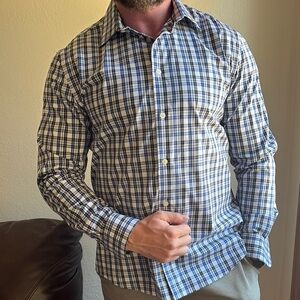 Banana Republic Men's Blue Plaid Shirt